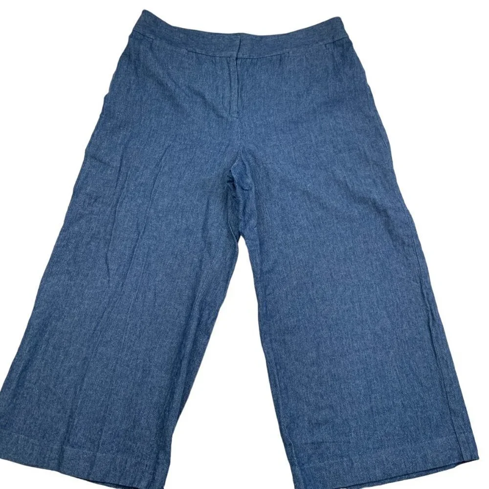Talbots Linen/Cotton Blend Wide Leg Pants Women's Size 10